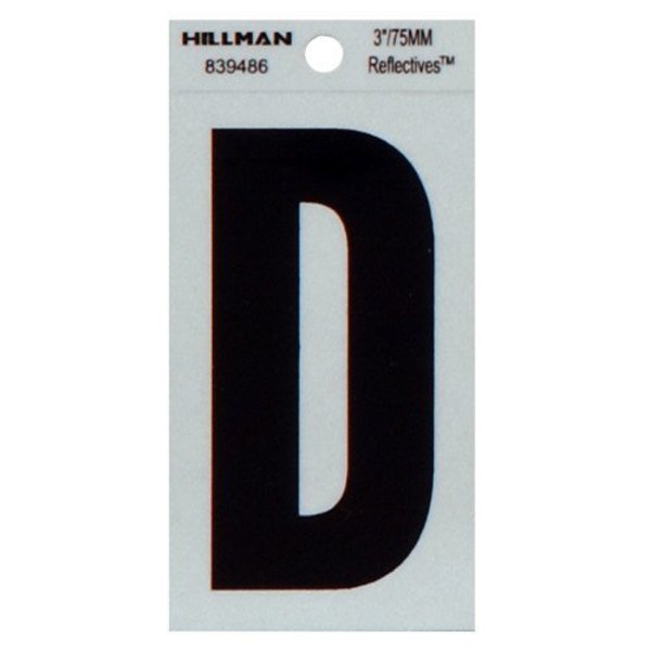 Hillman 3" Blk D Thin Adhesive 839486